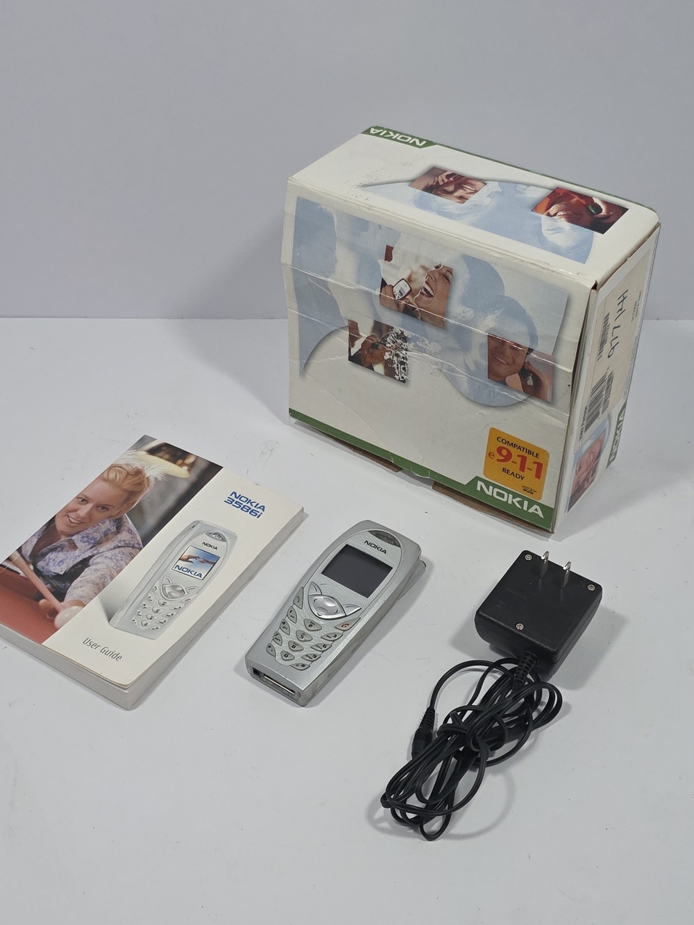 Vintage Nokia 3586i CDMA Cell Phone Box Charger Manual Tested Working Y2K